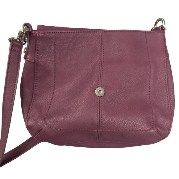 Crossbody Bag Plum Purple Faux Leather Adjustable Strap - Picture 6 of 12